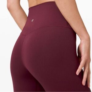 Peloton x Lululemon Align 25” Maroon/Burgundy Leggings - size 8